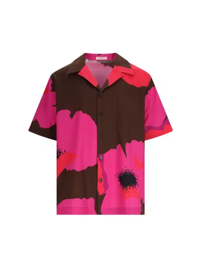 Valentino 'flower Portrait' Bowling Shirt In Multi