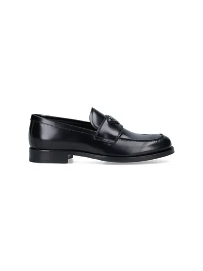Prada Logo Loafers In Black  
