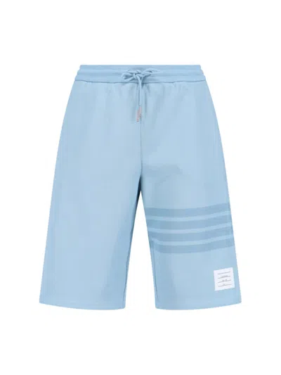 Thom Browne '4-bar' Track Shorts In Light Blue