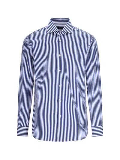 Barba Napoli Striped Shirt In Blue