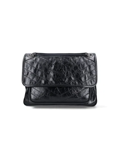 Saint Laurent 'niki' Large Shoulder Bag In Black  