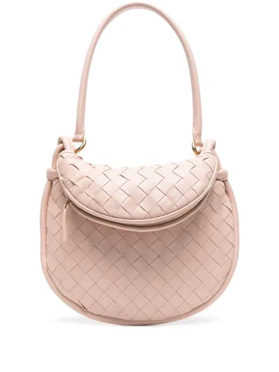 Bottega Veneta Gemelli Small Leather Shoulder Bag In Pink