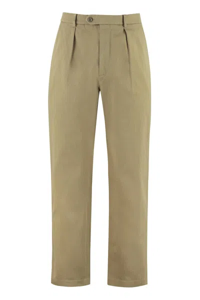 Gucci Cotton Chino Trousers In Beige