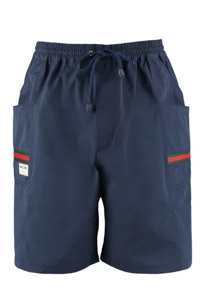Gucci Techno Fabric Bermuda-shorts In Blue
