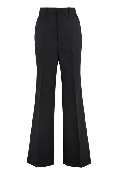 Gucci Wool-twill Trousers In Black