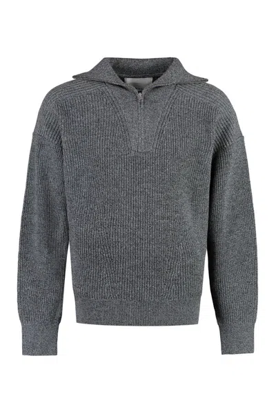 Isabel Marant Benny Wool Turtleneck Sweater In Grey