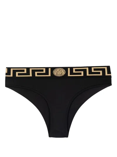 Versace Greca Border Bikini Briefs In Black