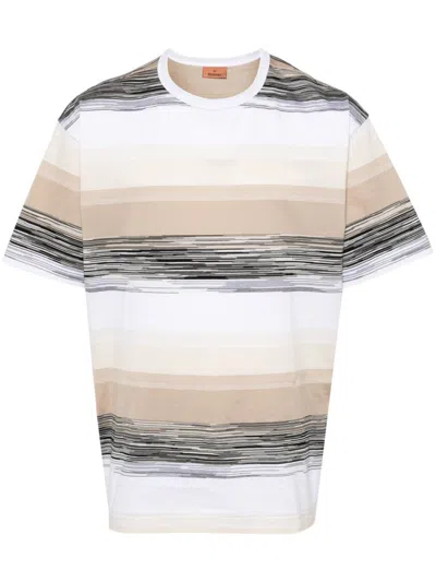 Missoni Space-dyed Cotton-jersey T-shirt In Neutrals