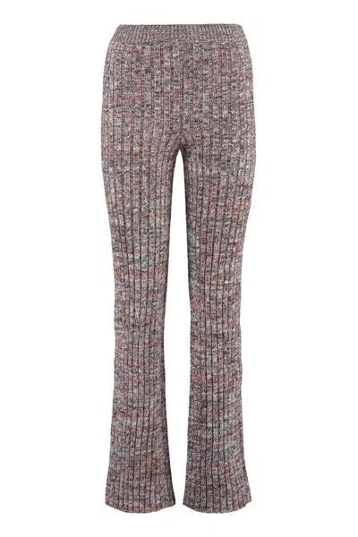 Chloé Ribbed Knit Trousers In Multicolor