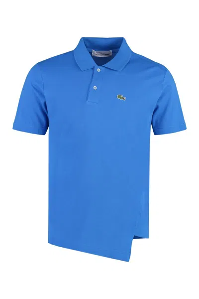 Comme Des Garçons Lacoste X  - Cotton-piqué Polo Shirt In Blue