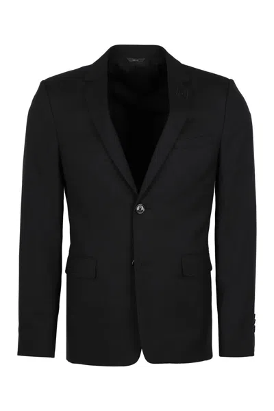 Fendi Single-breasted Two Button Jacket In Black