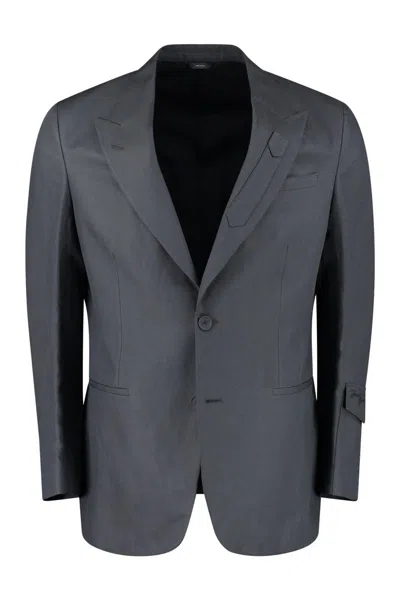 Fendi Single-breasted Two-button Blazer In Grey