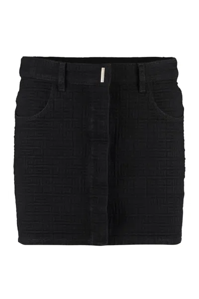 Givenchy Denim Mini Skirt In Black