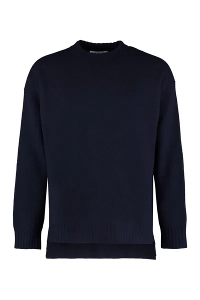 Jil Sander Long Sleeve Crew-neck Sweater In Blue