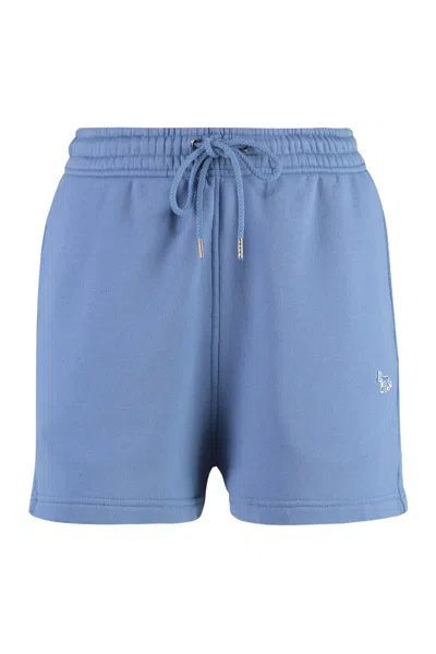 Maison Kitsuné Cotton Shorts In Blue