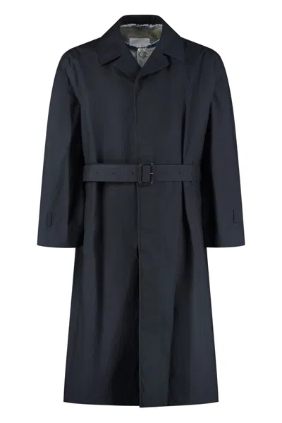 Maison Margiela Layered Cotton Trench Coat In Blue