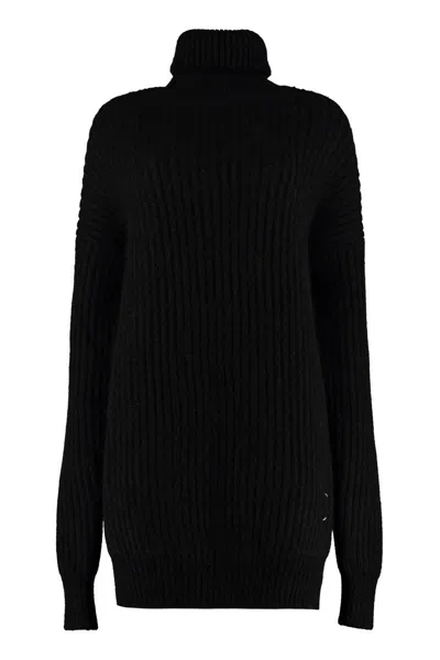 Maison Margiela Ribbed Oversize Jumper In Black