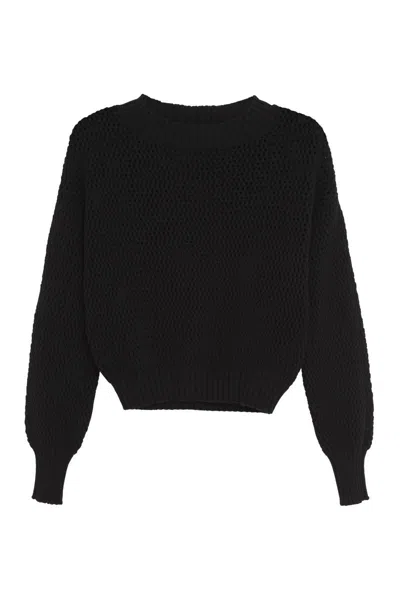 Max Mara Matassa Cotton Sweater In Black