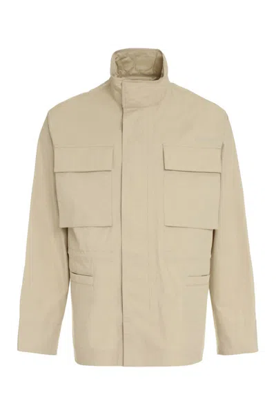 Off-white Multi-pocket Cotton Jacket In Beige