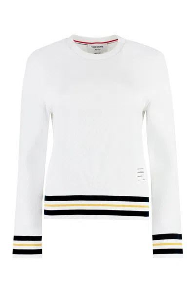 Thom Browne Cotton-blend Sweatshirt In White