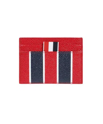 Thom Browne Leather Card Holder In Multicolor