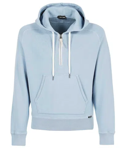 Tom Ford Edy Hooded Wool Jumper In Blue