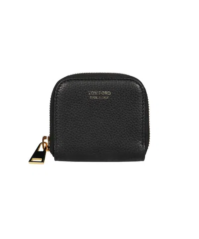 Tom Ford Leather Coin Purse In Black