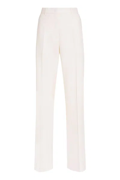 Valentino Wool Trousers In Ivory