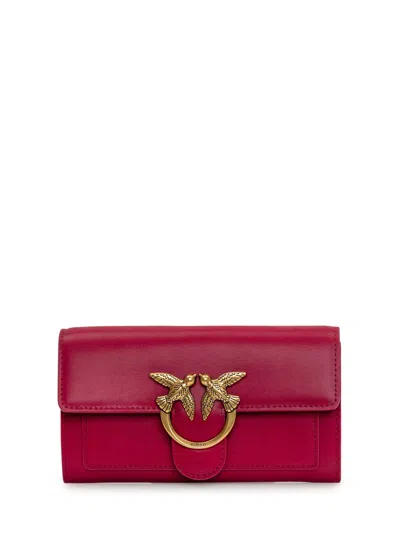 Pinko Love Bird Clutch Bag In Red