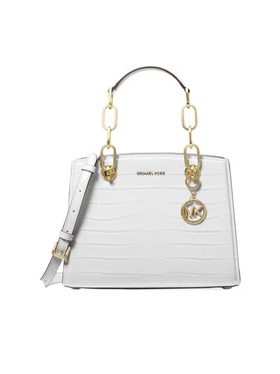 Michael Michael Kors Ruthie Small Leather Satchel Bag In Optic White