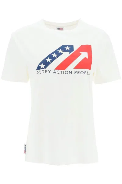 Autry Graphic-print Short-sleeved T-shirt In White