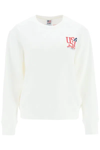 Autry Usa Long-sleeve Cotton T-shirt In White