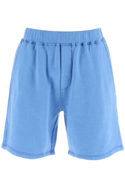 Dsquared2 Logo-print Cotton Shorts In Light Blue