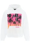 Dsquared2 Palm-tree Print Cotton Hoodie In Multi-colored