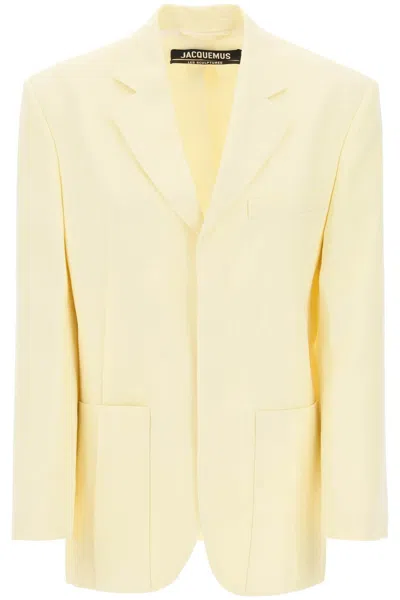 Jacquemus Single-breasted Viscose Blazer In Yellow