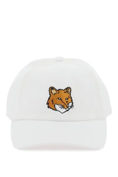 Maison Kitsuné Bold Fox Cotton Baseball Cap In White