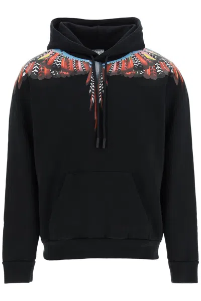 Marcelo Burlon County Of Milan Grizzly Wings Cotton Hoodie In Black