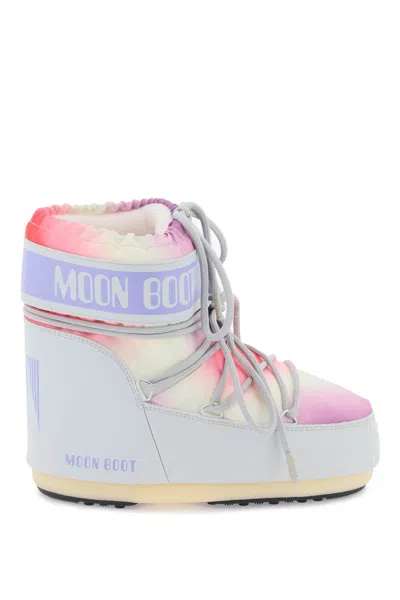 Moon Boot Icon Tie Dye Lace-up Short Snow Boots In Multicolor