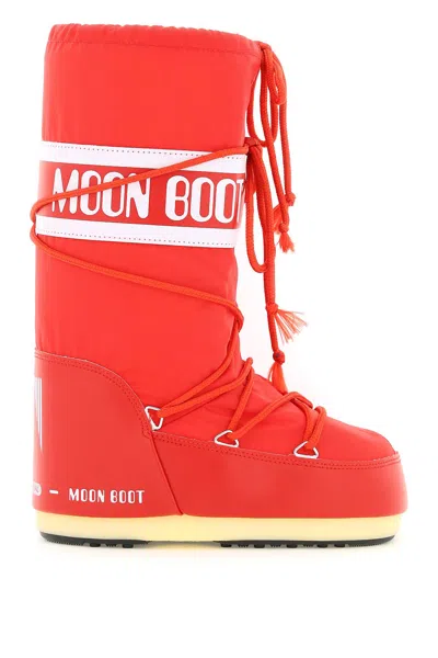 Moon Boot Icon Logo Printed Lace In Red