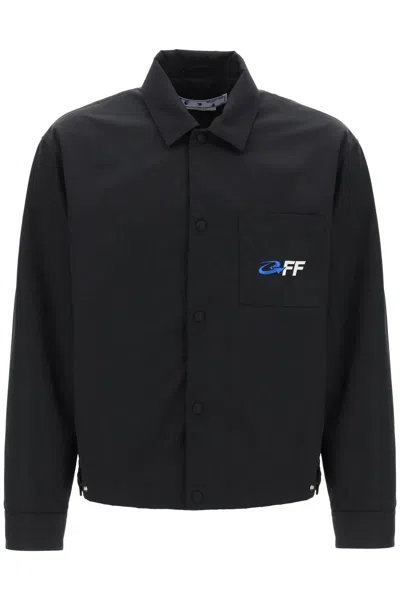 Off-white Exact Opp-print Shirt Jacket In Black