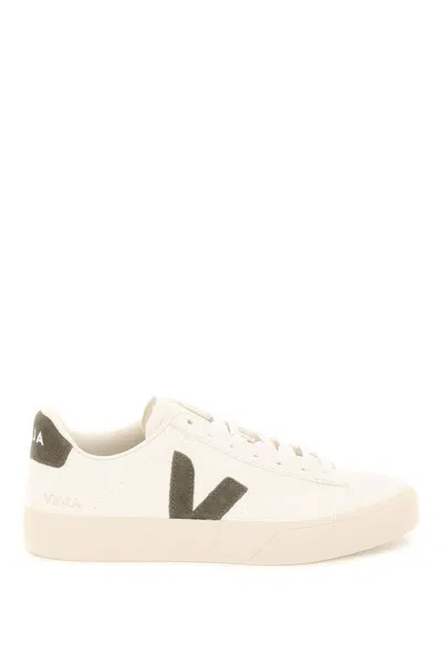 Veja Campo Chromefree Leather Sneakers In White,green