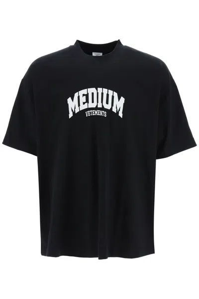Vetements Medium Embroidered Jersey T-shirt In Black
