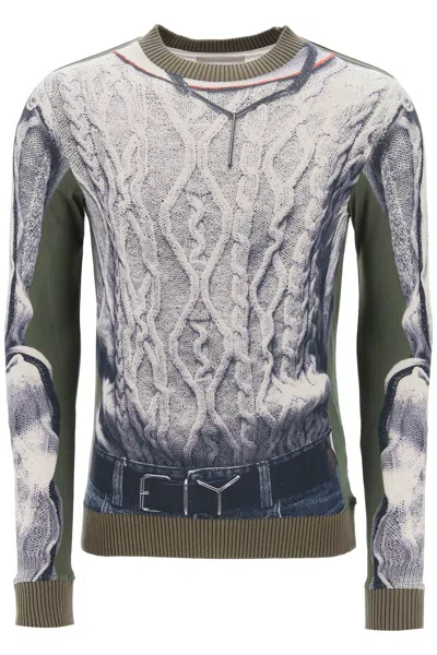 Y/project Khaki Jean Paul Gaultier Edition Long Sleeve T-shirt In Multi-colored