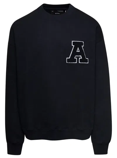 Axel Arigato Team Black Sweatshirt With Front Logo Patch In Cotton Man