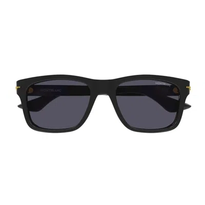 Montblanc Mb0263s Linea Nib 001 Sunglasses In Nero