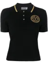 Versace Jeans Couture V-emblem Polo Shirt In Black