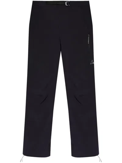 Roa Logo-engraved Tapered Trousers In Black