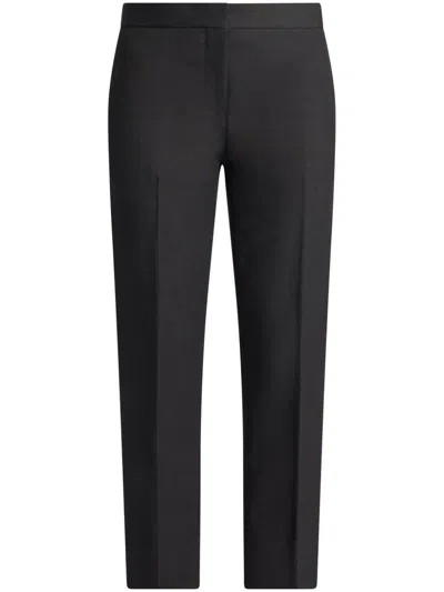Ferragamo Tailored Cropped Trousers In Black
