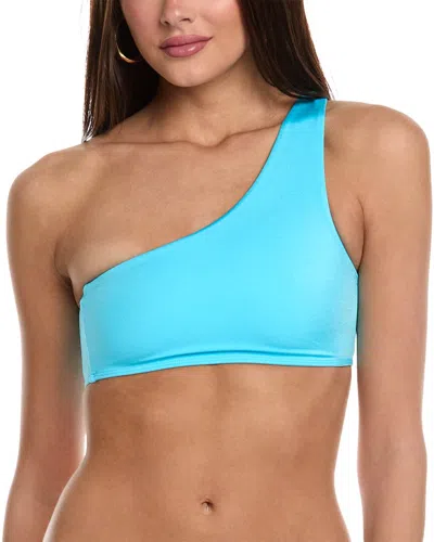 Frankies Bikinis Barb Shine Bikini Top In Blue