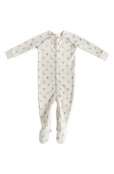 Pehr Unisex Printed Cotton Snug Fit Sleeper Coverall - Baby In Fawn